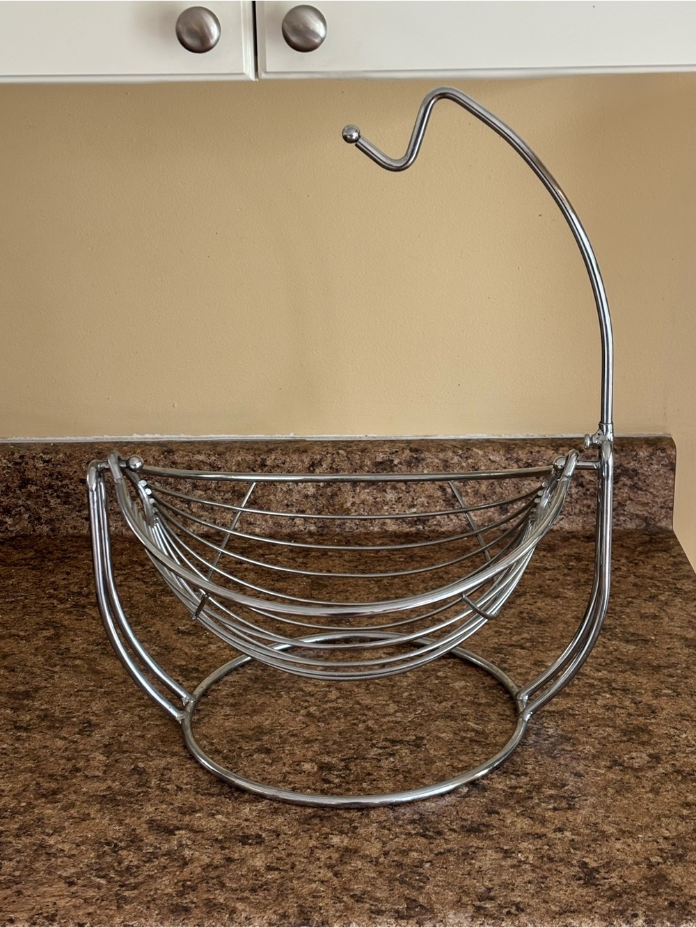 Chrome Metal Fruit Hammock Stand with Banana Hook